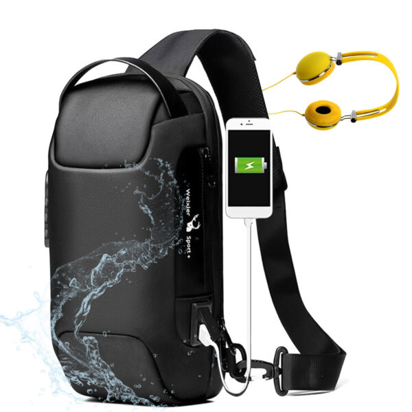 Waterproof USB Anti-theft Bag Men Oxford Crossbody Shoulder Bag Sling Multifunction Short Travel Messenger Chest Pack - Image 7